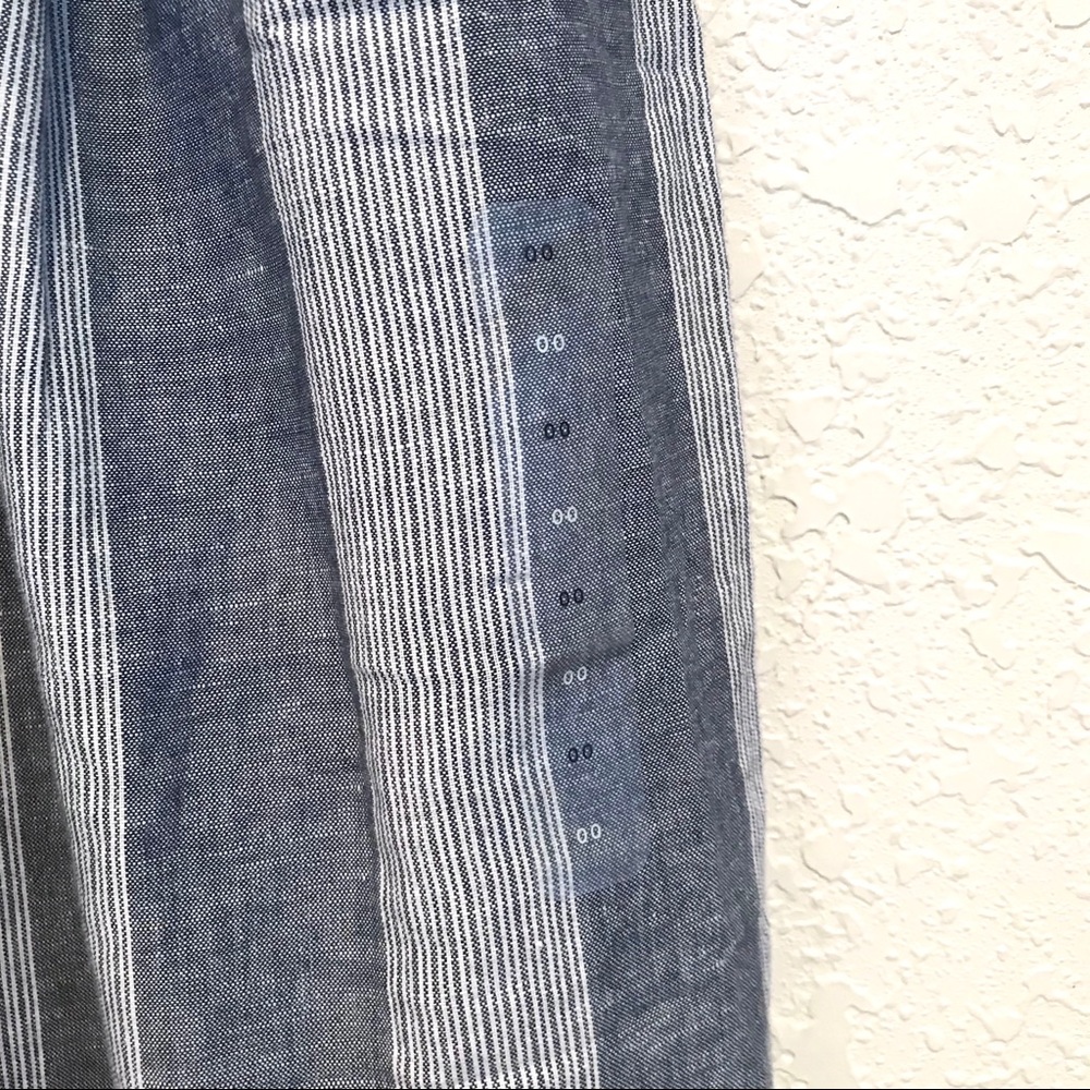 GAP High Rise Wide Leg Crop Pant Linen Blue Stripe - Picture 6 of 8